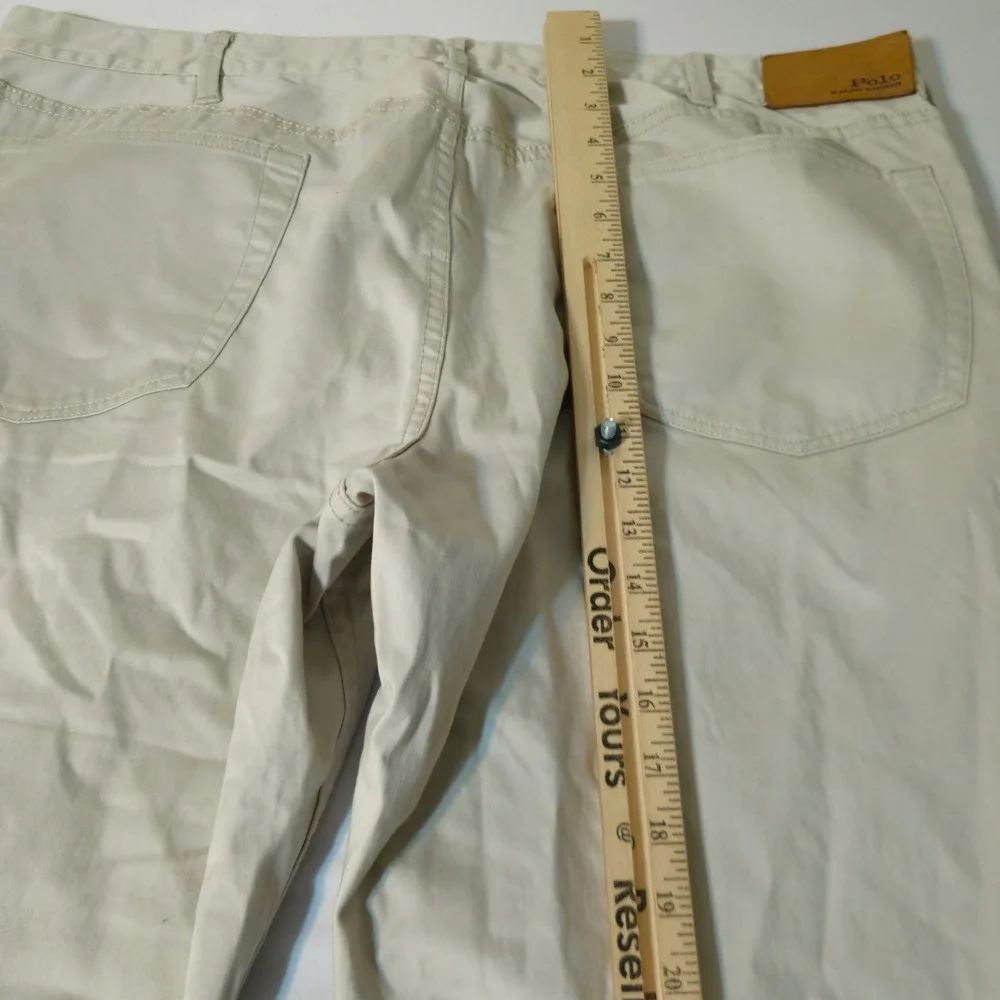 Polo Ralph Lauren Pants Mens 38x28 Beige Khaki Straight Leg‎ 5-Pocket Chinos